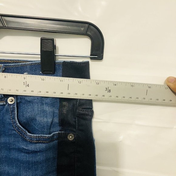 Express Womens Pants 25x27 Ankle Legging 2R Blue Denim High Rise Stretch Black - Picture 6 of 9